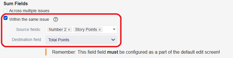 Single issue configuration